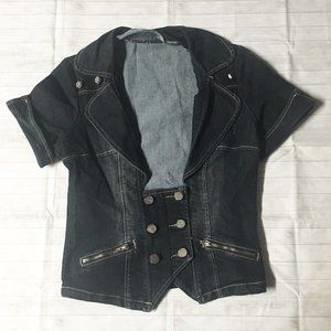 OhYes Denim Punk Blazer Top SZ M